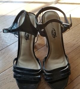 Rue 21 Etc Black Strappy Sandal Heels Size 7 8